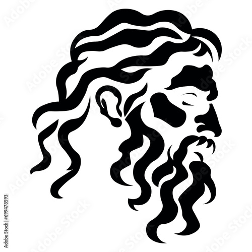 Zeus black vector icon on white background