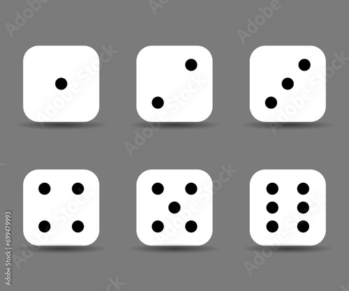 Dice sides or dice faces icon set vector  illustration