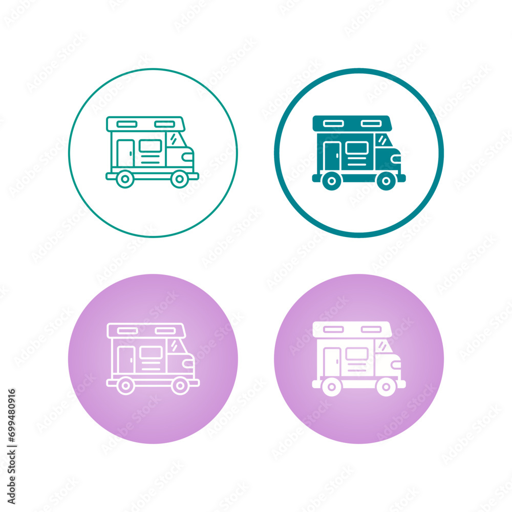 Camper Van Vector Icon