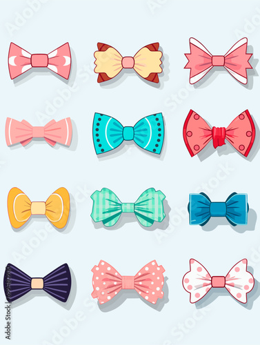 Papier peint set of bow ties vector on a white background