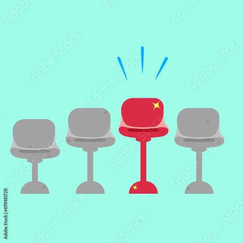 Best choice product new red chair high value among old chair, customer selection concept.