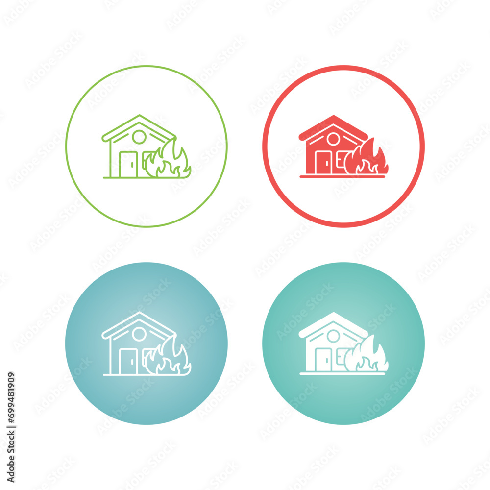 Obraz premium House On Fire Vector Icon