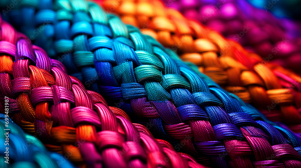 Obraz premium Colorful ropes close up photo - ai generative