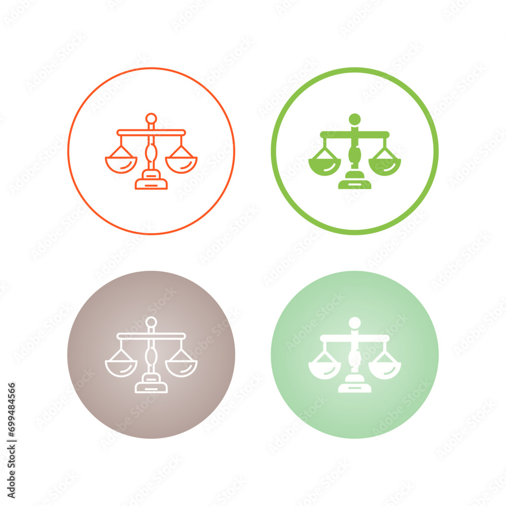 Justice Scale Vector Icon Justice Scale Vector Icon