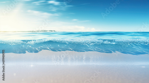 sea and sand beach, summer banner 