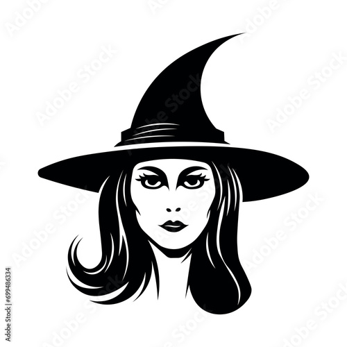 Witch black vector icon on white background