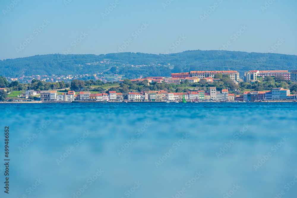 Panoramic view of Mugardos, a picturesque town in the Ferrol estuary, Galicia, Spain