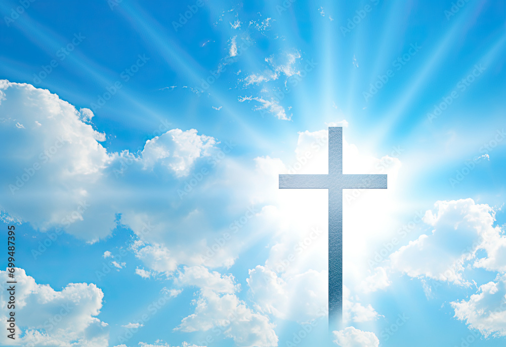 christian cross on the sky