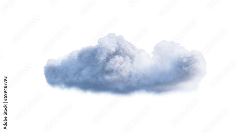 White clouds isolate on black background. 3d illustration