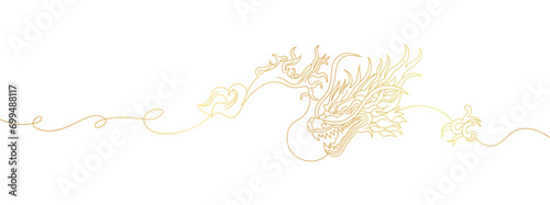 chinese new year dragon line art style vector eps 10