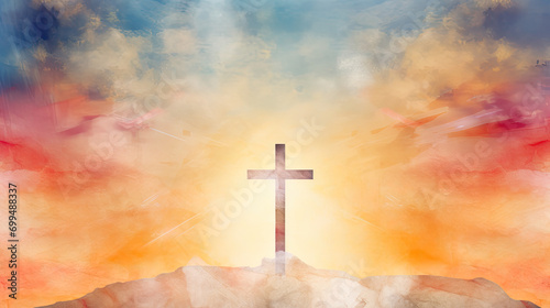 Christian cross in the sky © reddish