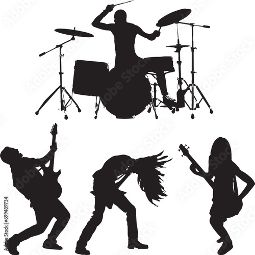 silhouettes of musicians