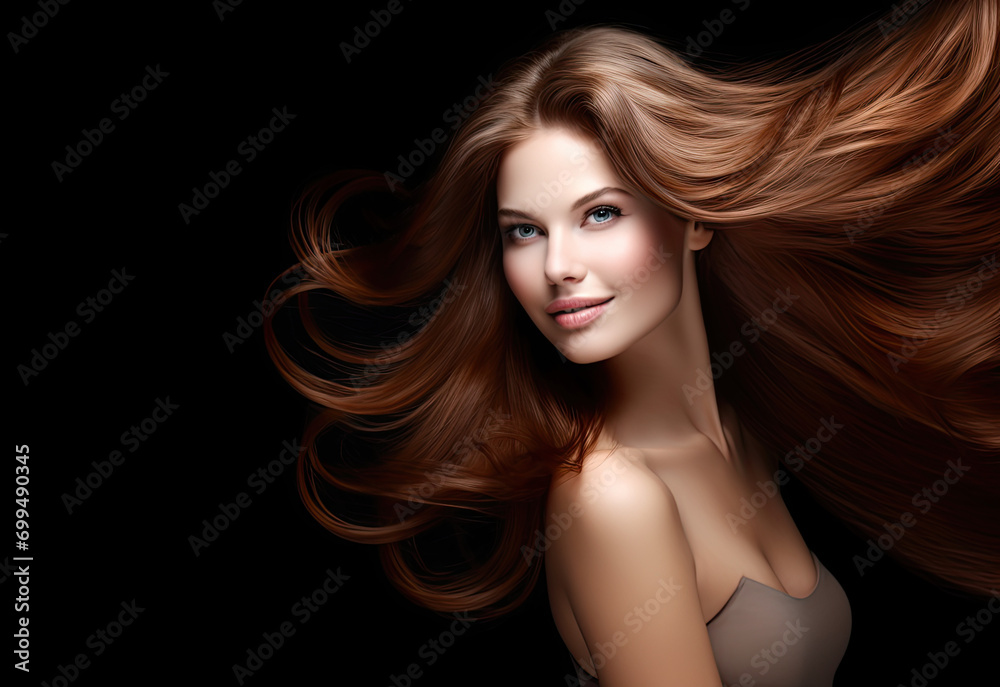 portrait of a woman with hair, hair health banner portrait of a woman with hair, hair health banner