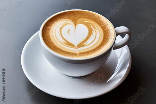 cup of coffee with heart, latte art 