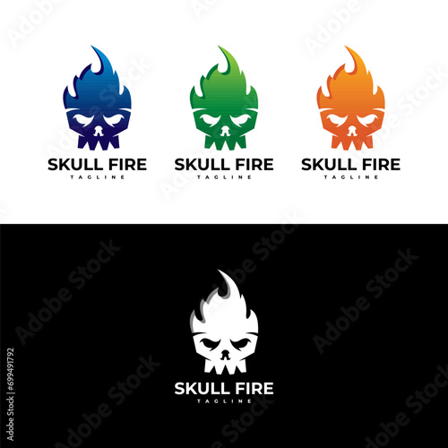 Skull Fire Logo in Vector