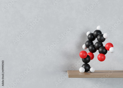 Aspirin drug molecule, illustration