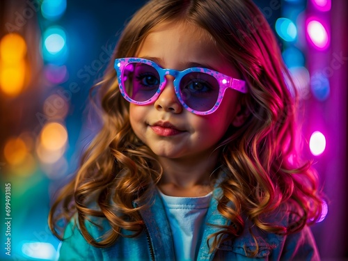  a girl with vibrant pink hair and stylish glasses