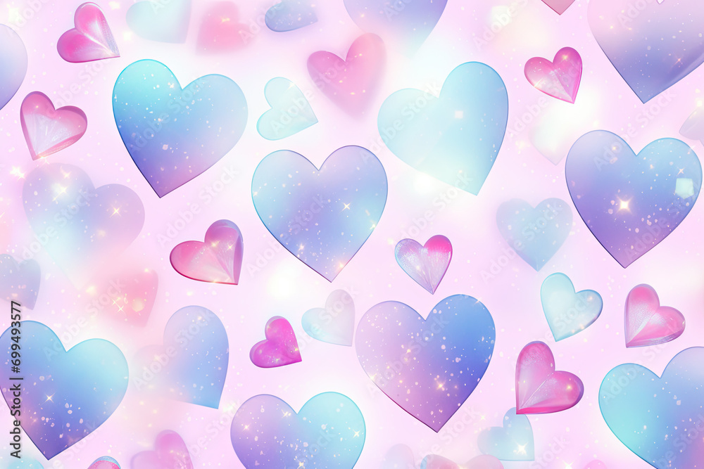 Purple background with hearts