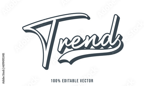Vector hand drawn logo lettering trend modern calligraphic logo. Editable trend letter design 