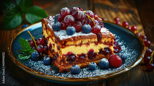 cake with berries