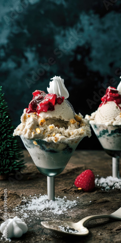 ice cream with fruits