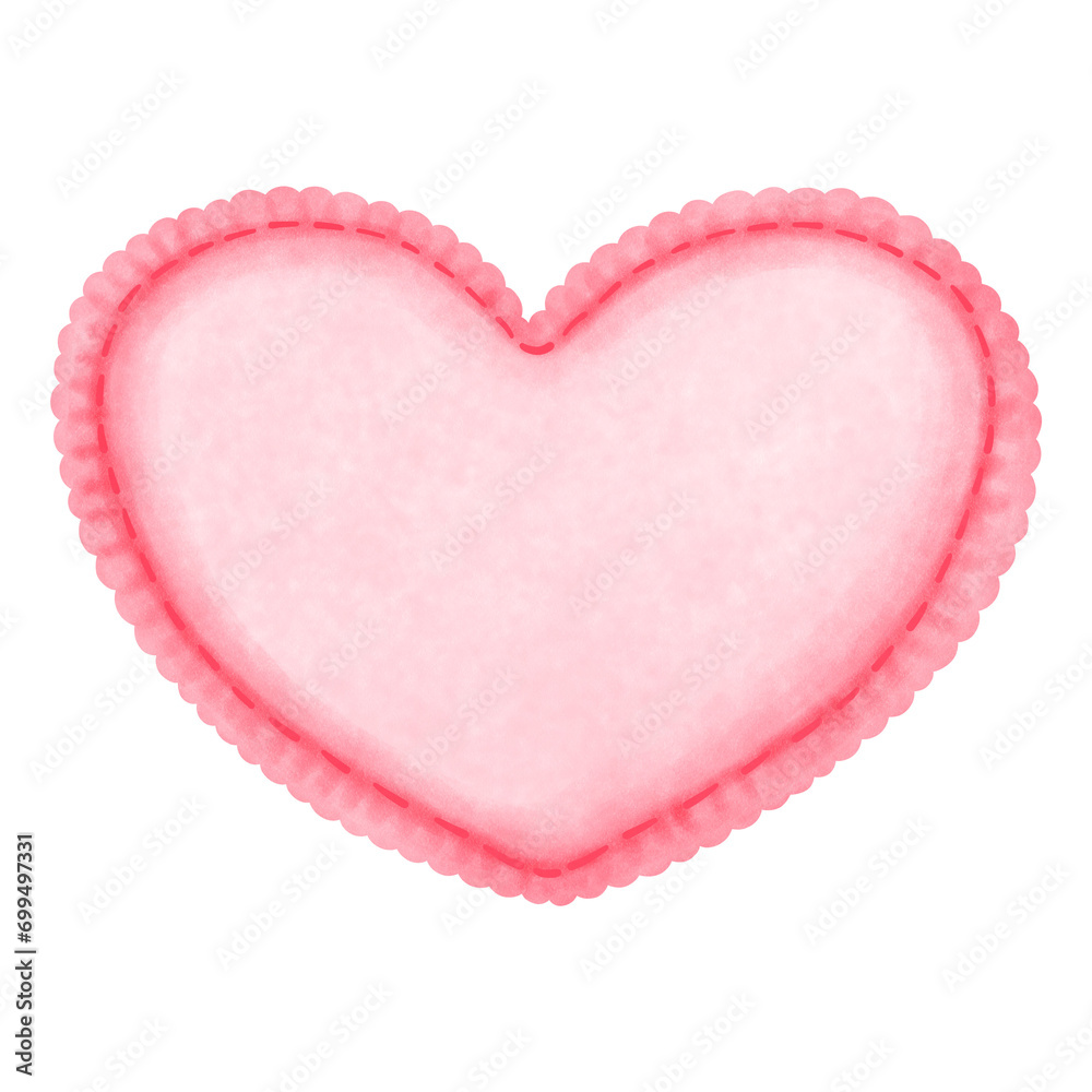 Watercolor pink heart clipart.Diy heart illustration for festive love decoration.