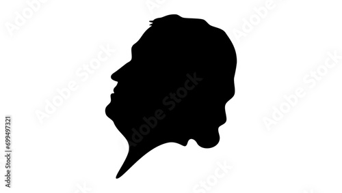 Charles Wheatstone, black isolated silhouette