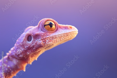 gecko profile against evening purple sky  hunting
