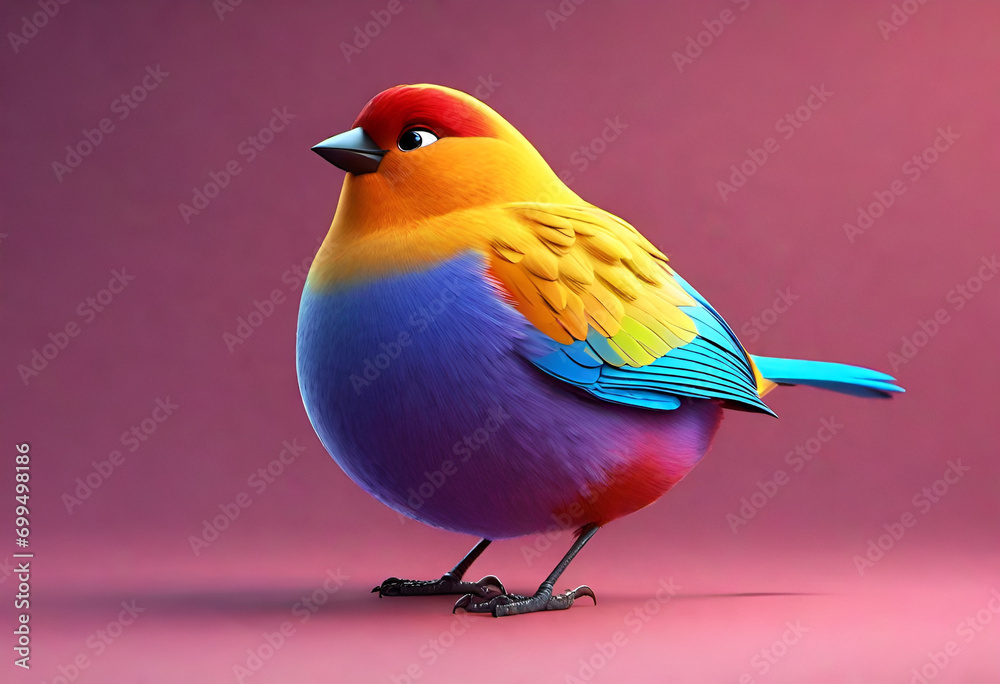 fat angry bird in bad mood