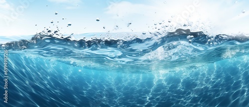 Water wave underwater blue ocean photo