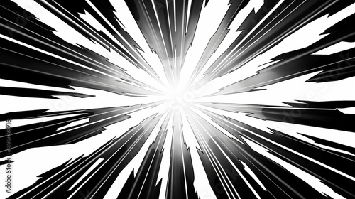 Black and white comic blast boom explosion line sun ray diagonal speed lines background 16-9 ratio