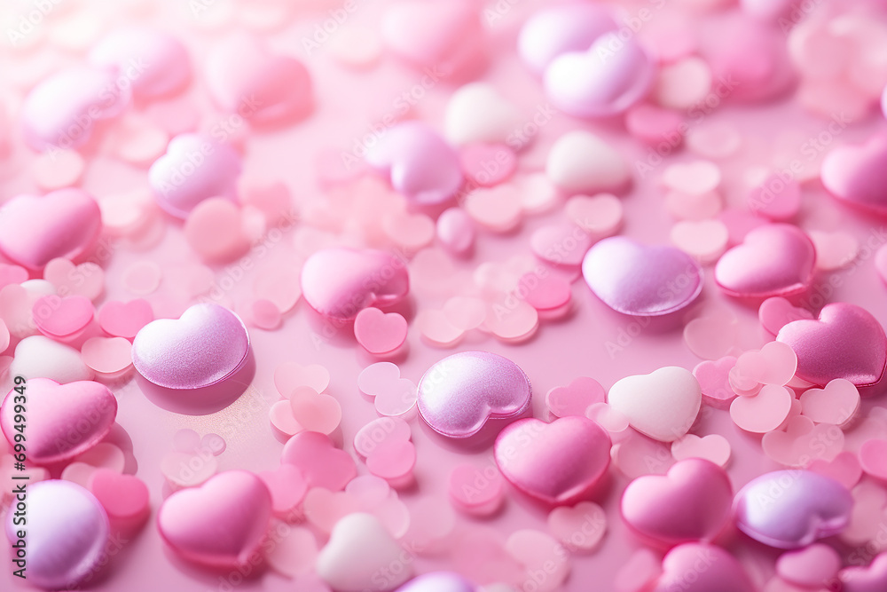 pink background with hearts and with space for text, valentine's concept pink background with hearts and with space for text, valentine's concept