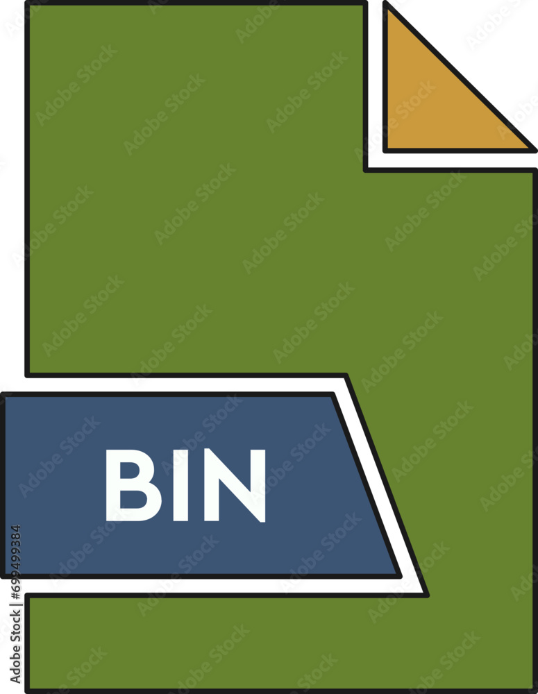 Naklejka premium BIN File format icon in shapes Dirty Green and Blue Jay colors