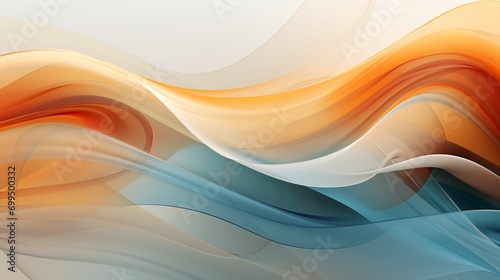 Fond abstrait, décor d'arrière plan coloré vagues oranges et bleues ia générative