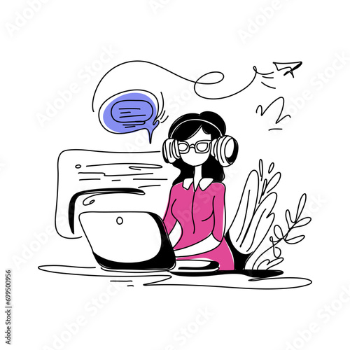 Flat Illustration Contact Us theme. Perfect for businesses seeking a sleek and contemporary touch, our artwork will captivate visitors while ensuring an intuitive user experience
