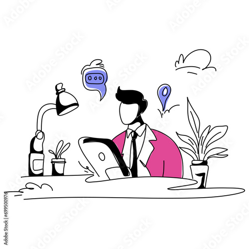 Flat Illustration Contact Us theme. Perfect for businesses seeking a sleek and contemporary touch, our artwork will captivate visitors while ensuring an intuitive user experience