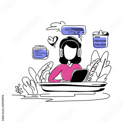 Flat Illustration Contact Us theme. Perfect for businesses seeking a sleek and contemporary touch, our artwork will captivate visitors while ensuring an intuitive user experience