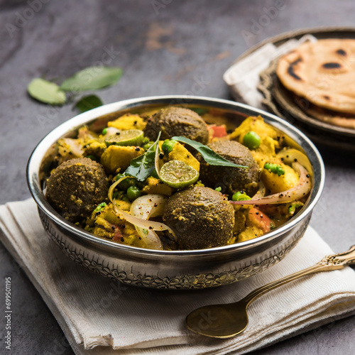 undhiyu is a gujarati mixed vegetable dish, specialty of surat, india photo