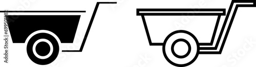 garden cart icon, sign, or symbol in glyph and line style isolated on transparent background. Vector illustration