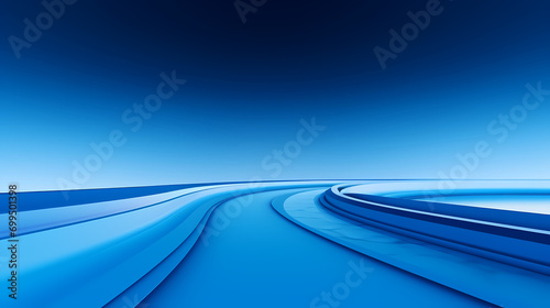 Three blue roads on blue background abstract poster web page PPT background, digital technology background