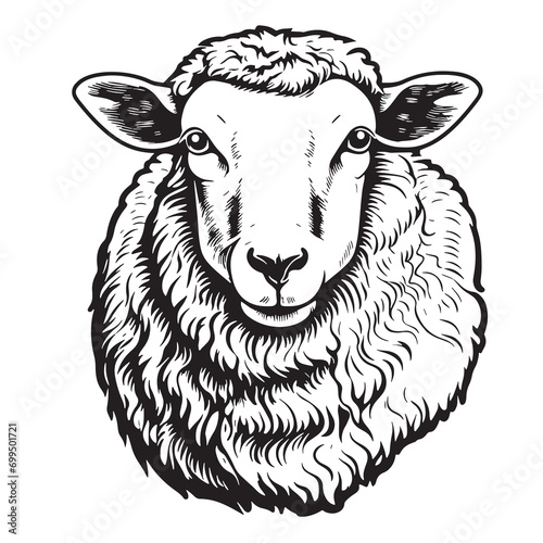 Mountain sheep face hand drawn sketch Vector illustration