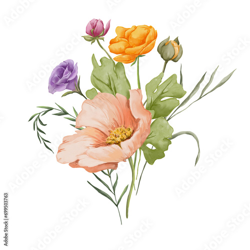 Watercolor floral bouquets