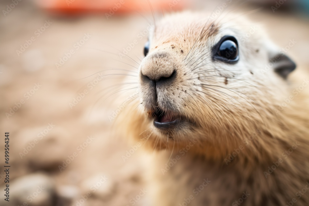 close focus on prairie dog eyes while chirping intensely close focus on prairie dog eyes while chirping intensely