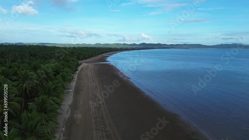 Wallpaper Mural Beach of narrow, gently sloping strip of land that lies along the edge of the sea at twilight. Drone aerial. Torontodigital.ca