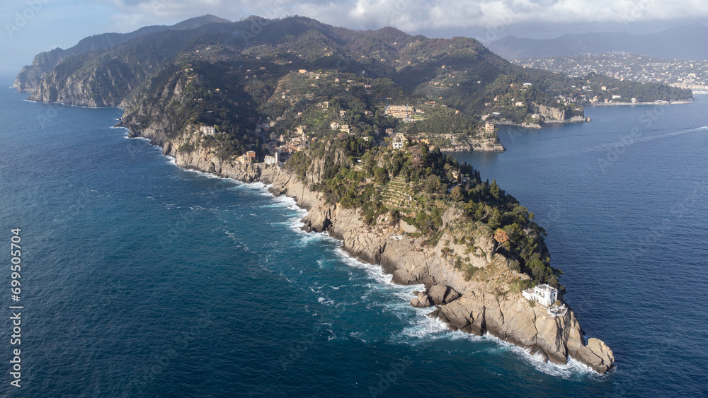 Fotografia aerea del borgo di Portofino Fotografia aerea del borgo di Portofino
