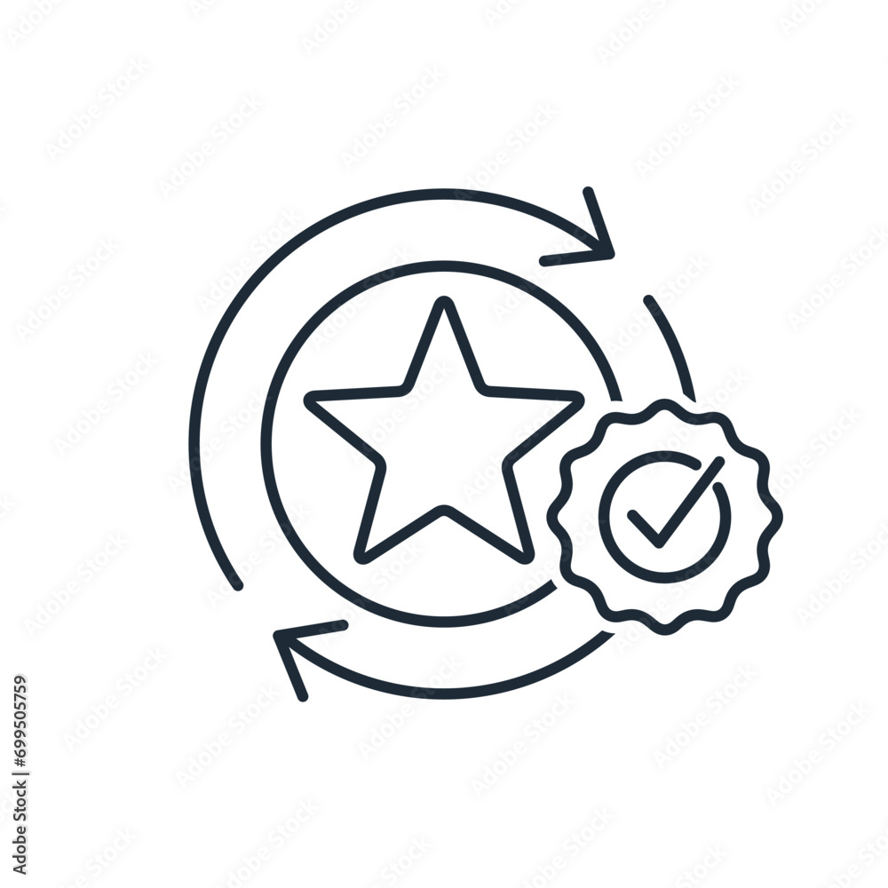 Professional, high quality performance, execution. Vector linear icon ...