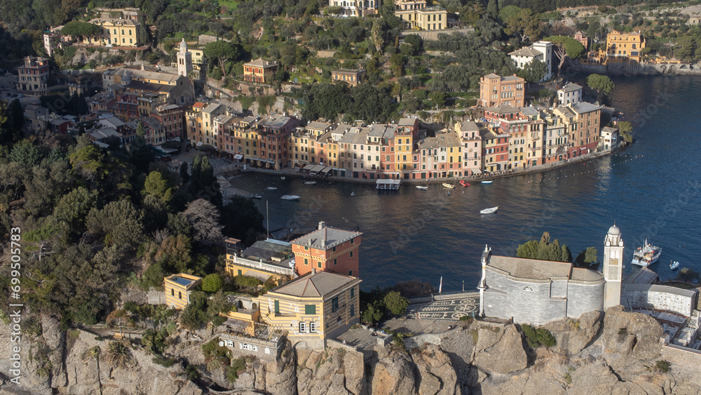 Fotografia aerea del borgo di Portofino