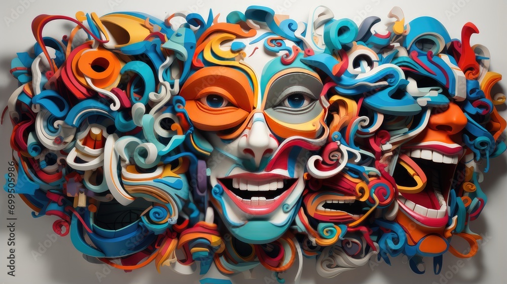 vivid abstract portraits in unity celebrating cultural diversity and emotional depth through art