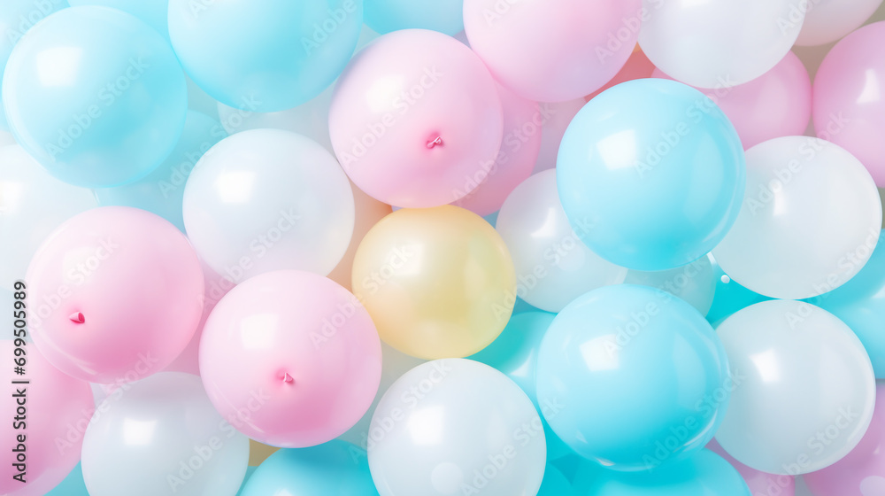 Background of multicolored balloons. Copy space for text