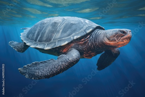 leatherback turtle swimming in open water photo